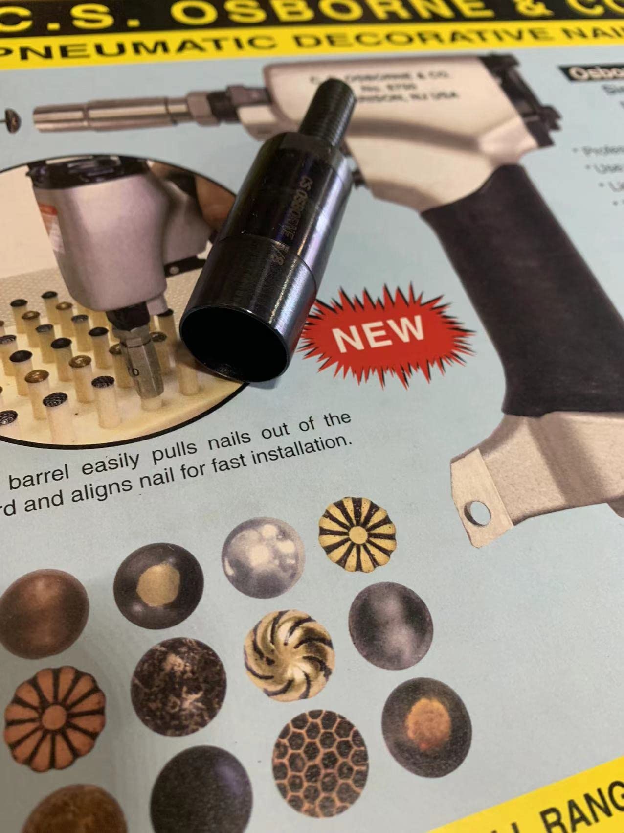 C.S. Osborne & Co. No. 6750 - Pneumatic Decorative Nailer (Additional Barrel Available) (5/8