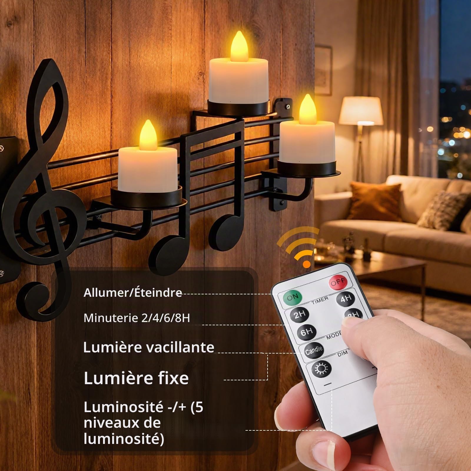 Diealles Shine Bougie LED Chauffe Plat Rechargeable, 12 Bougie LED avec Télécommande et Minuterie, Bougie Flamme Vacillante Electrique Decorative pour Deco Maison Chambre Noel Halloween Anniversaire