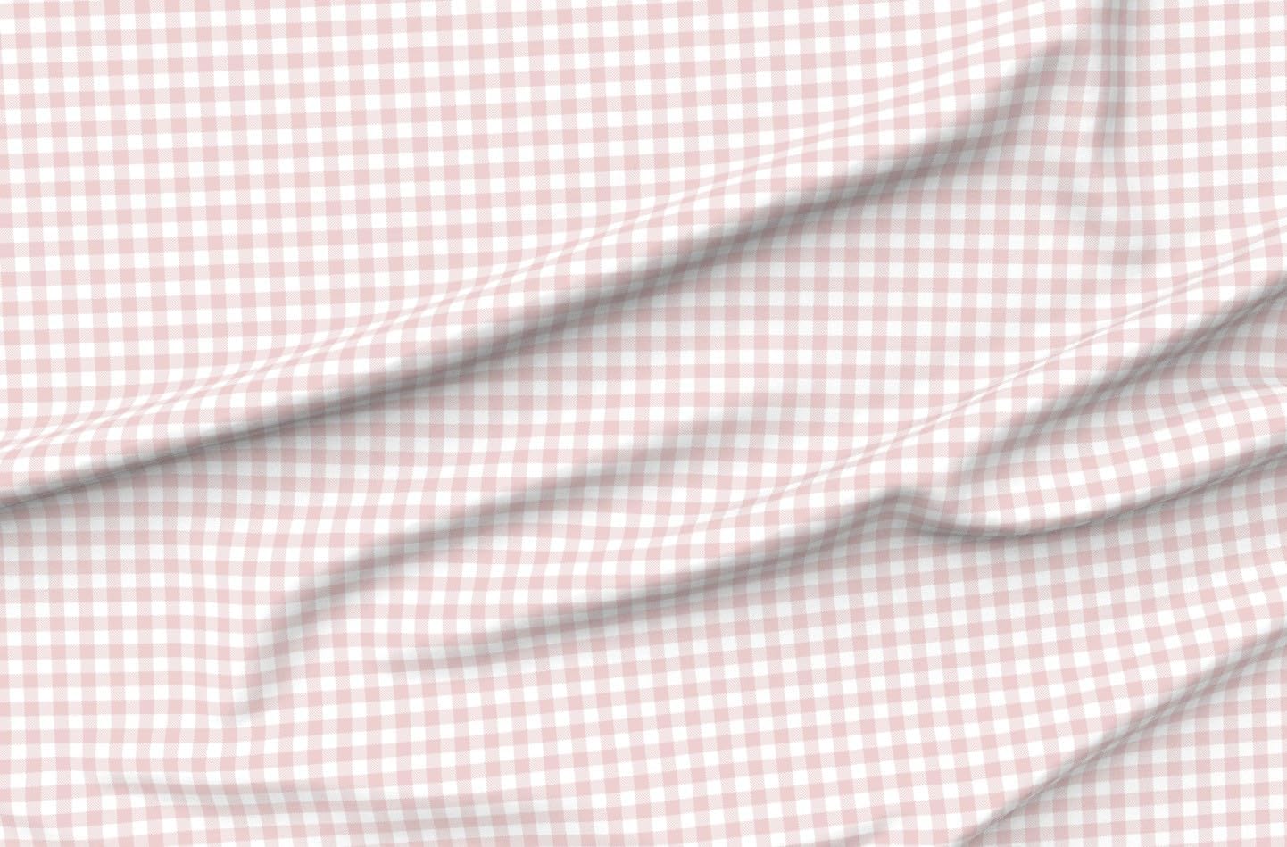 Spoonflower Fabric - Soft Blush Check Buffalo Pastel Light Pink Spring Summer Cottagecore Printed on Petal Signature Cotton Fabric Fat Quarter - Sewing Quilting Apparel Crafts Decor