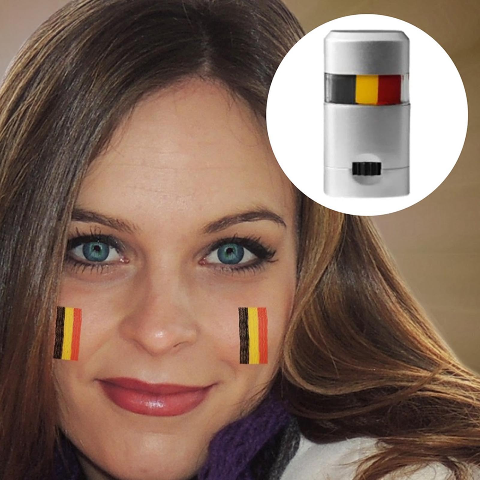 Face Paint Stick for Sports Games - Cheer Flags Crayon Peinture du Visage et du Corps, Stylo de Maquillage à Base d'eau événements Football, kit de Tatouage temporaire (Belgique)