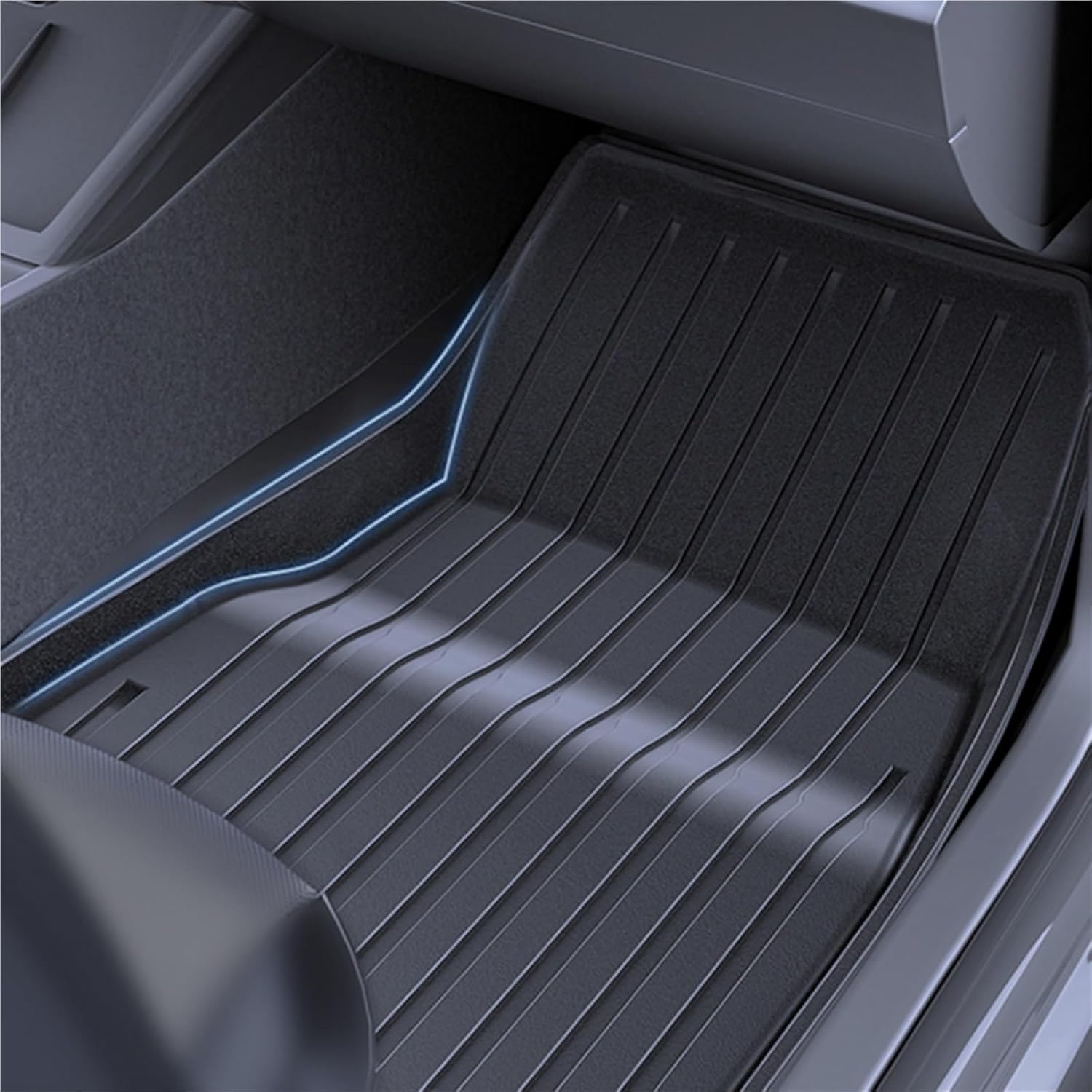 Compatible for Tesla Model 3 Highland TPE Floor Mats, Set Floor Liners 2024 2025 Interior Accessories(Trunk 5pcs)