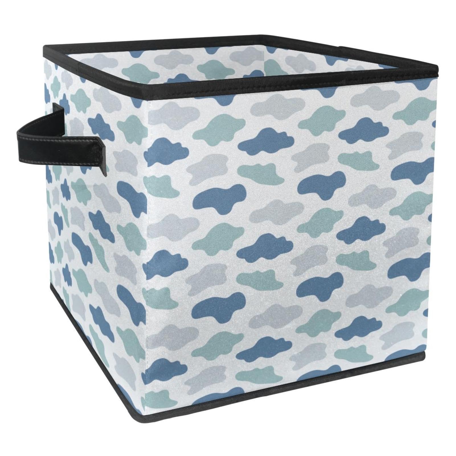 Boîte de rangement contre le désordre des jouets, cube pliable motif nuage bleu pour armoire