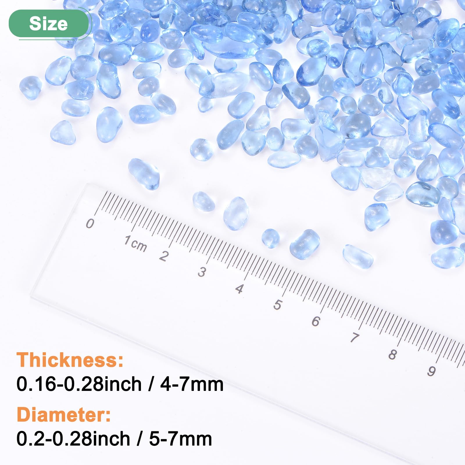 M METERXITY High Luster Round Fire Glass Beads, Glass Gems, Glass Pebbles - Image 3