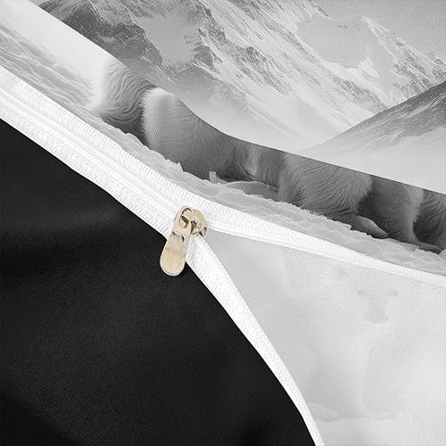 Miniatura 6 de Erosebridal Juego de ropa de cama de oso polar, tamaño King, funda de edredón con patrón de hielo natural para niños y adultos, bonita funda de