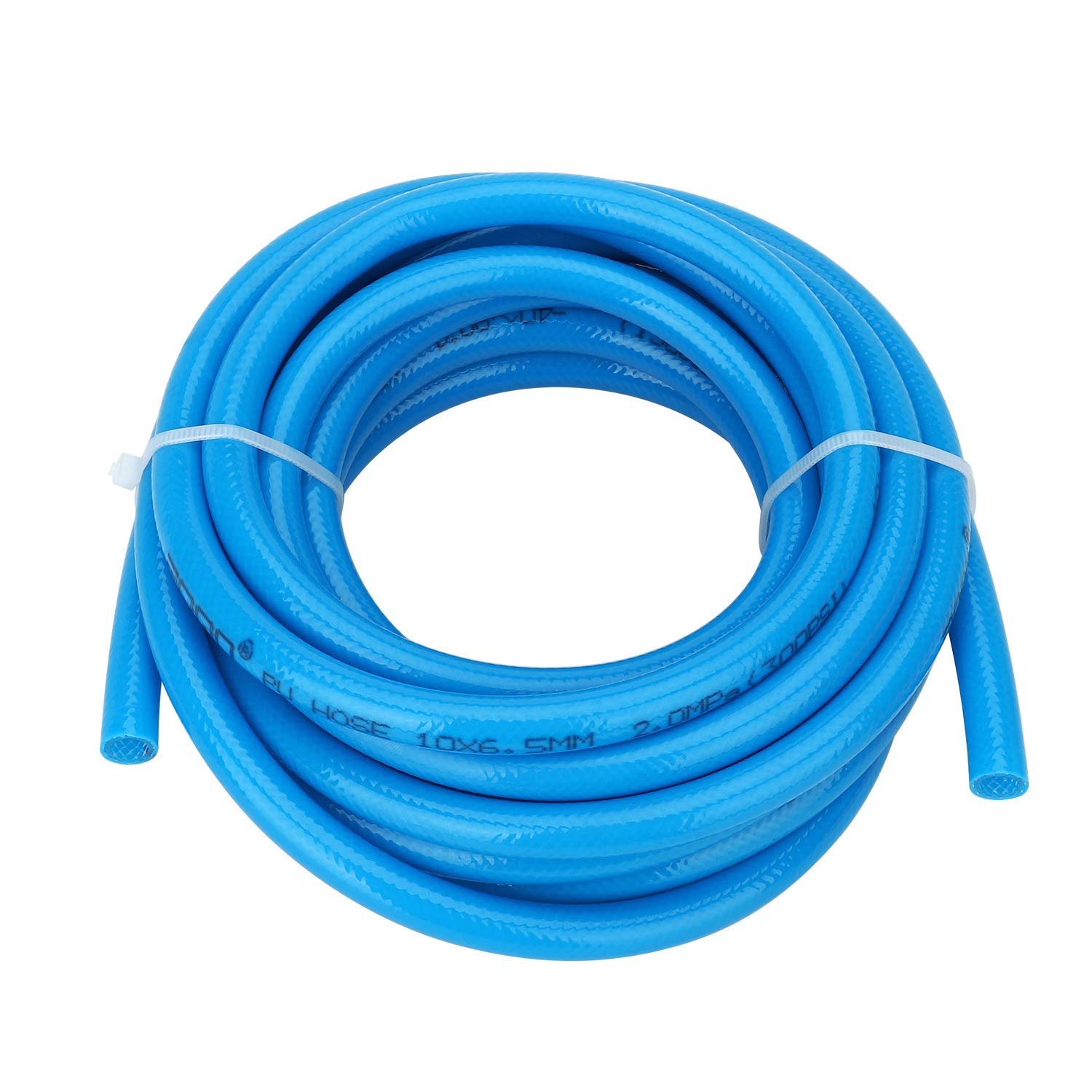 TEN-HIGH 20m PU Gewebeschlauch 5mm ID x 8mm AD Luftschlauch Blau für pneumatisches Werkzeug, Holzbearbeitung usw.