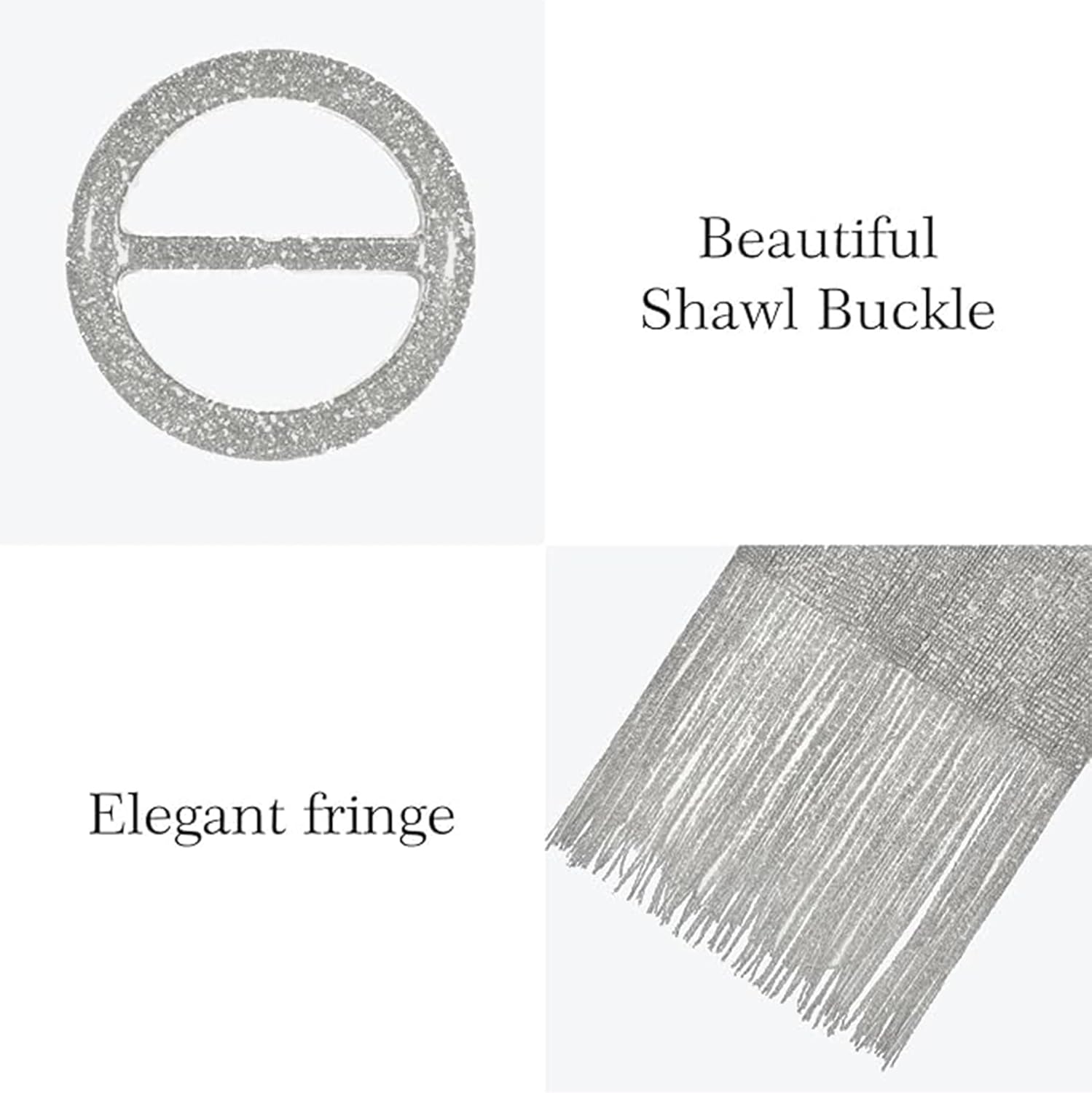 Rheane Shawls and Wraps for Evening Dress, Sparkle Shawls for Women with Buckle - Elegant Wedding Party Formal Shoulder Wrap - Image 6