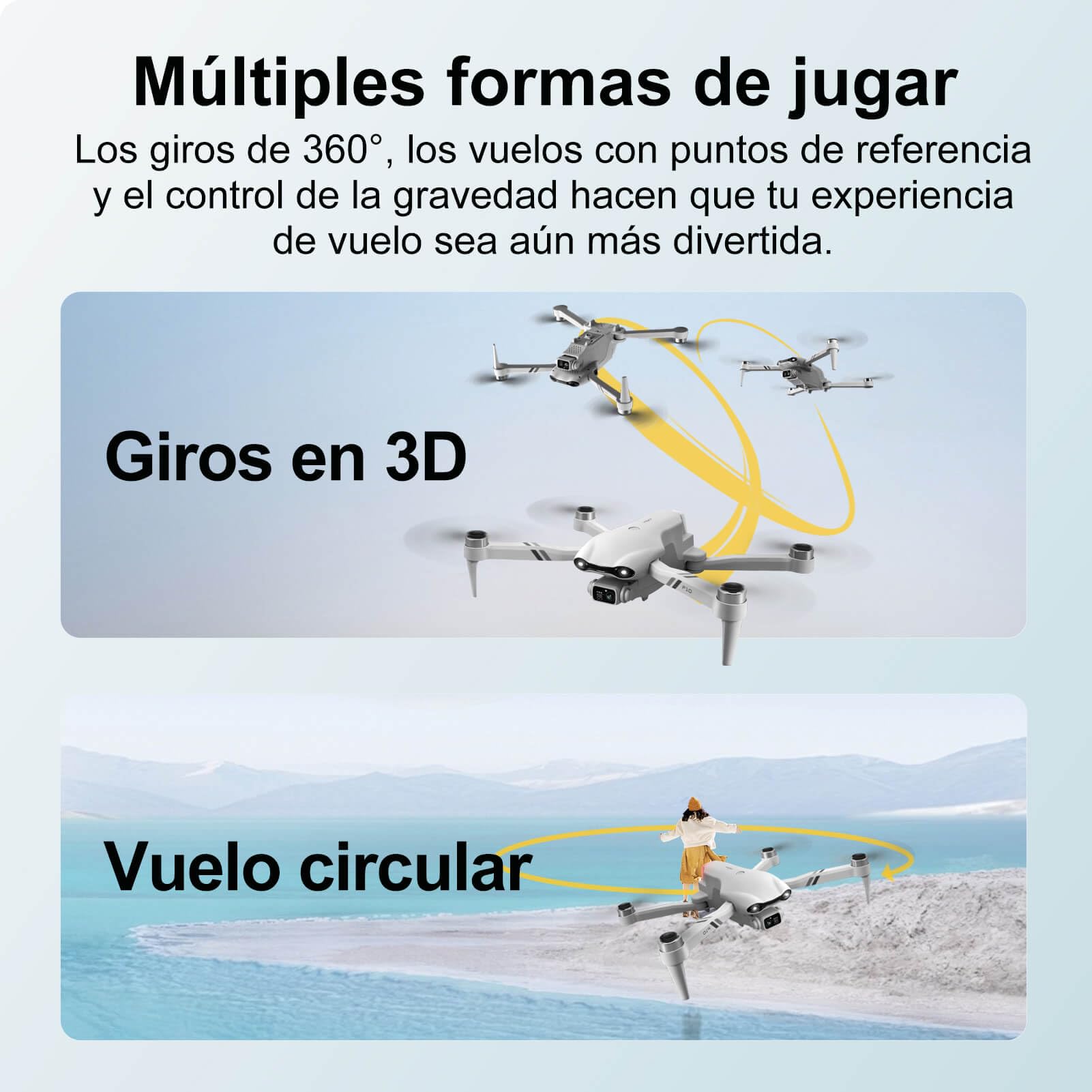 Jiakora Drones con cámara 1080p, Mini Dron FPV Plegable para Niños y Adulto | Drone para Principiantes, Doble Camara 2 Baterías, Motor sin escobilla, Altitud Retención, Juguete Helicopteros Teledirigidos