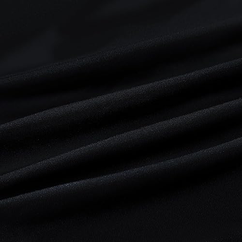 Miniatura 8 de NEWISHER Mantel redondo ajustable de elastano, mantel elástico negro con bordes elásticos para comedor, picnic, patio, 60 pulgadas