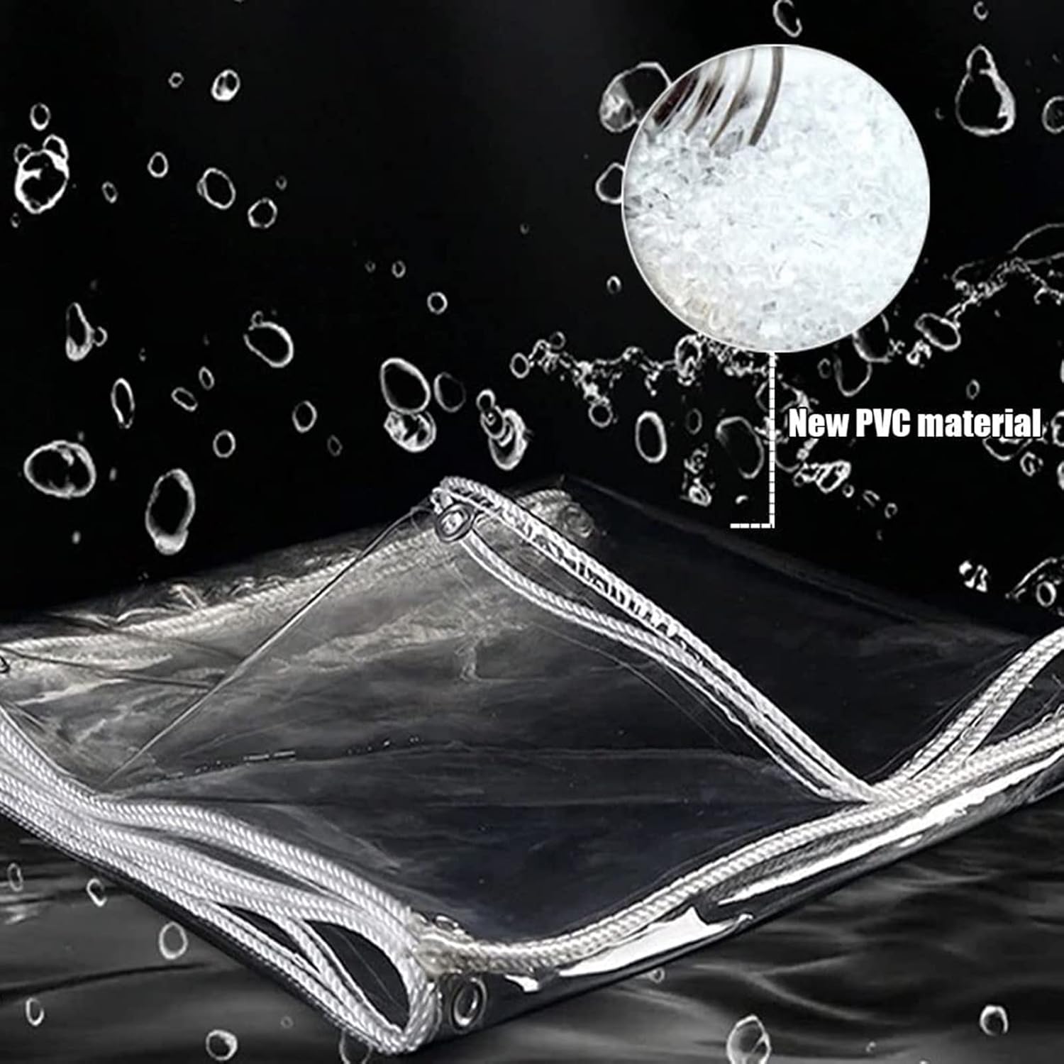 Outdoor Transparent Waterproof Curtains for pergolas, Plastic tarpaulins with Eyelets Anti-Aging PVC pergola Side Panels for gazebos, terraces, greenhouses