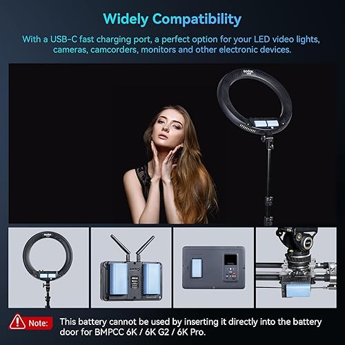 Miniatura 4 de SMALLRIG Batería NP-F550 de repuesto de 3500 mAh para Sony NP-F550 F570 F750 F770 F950 F960 F970, batería recargable de carga rápida USB-C para