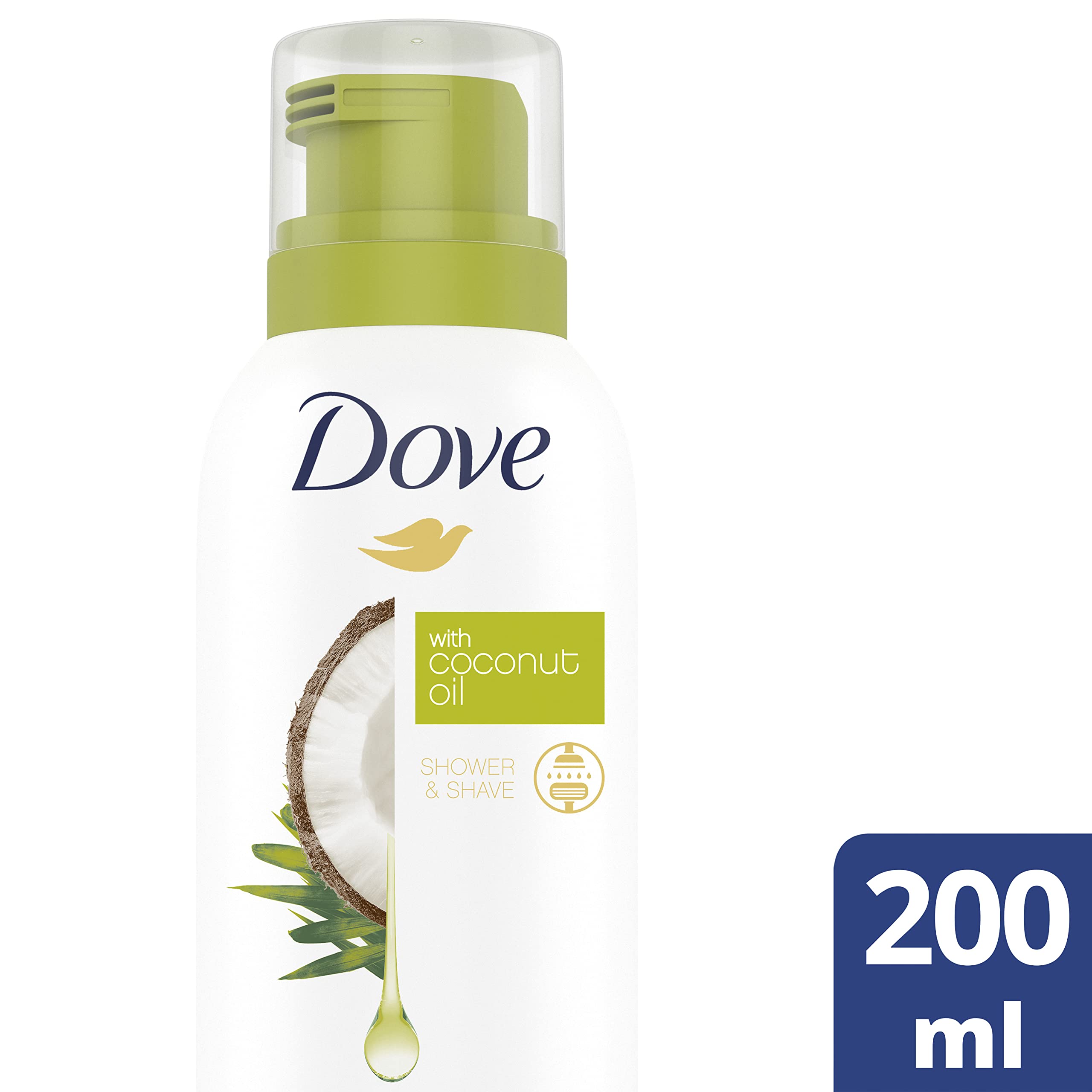 Aceite de coco Dove Shower Mousse, 200 ml, 6 unidades