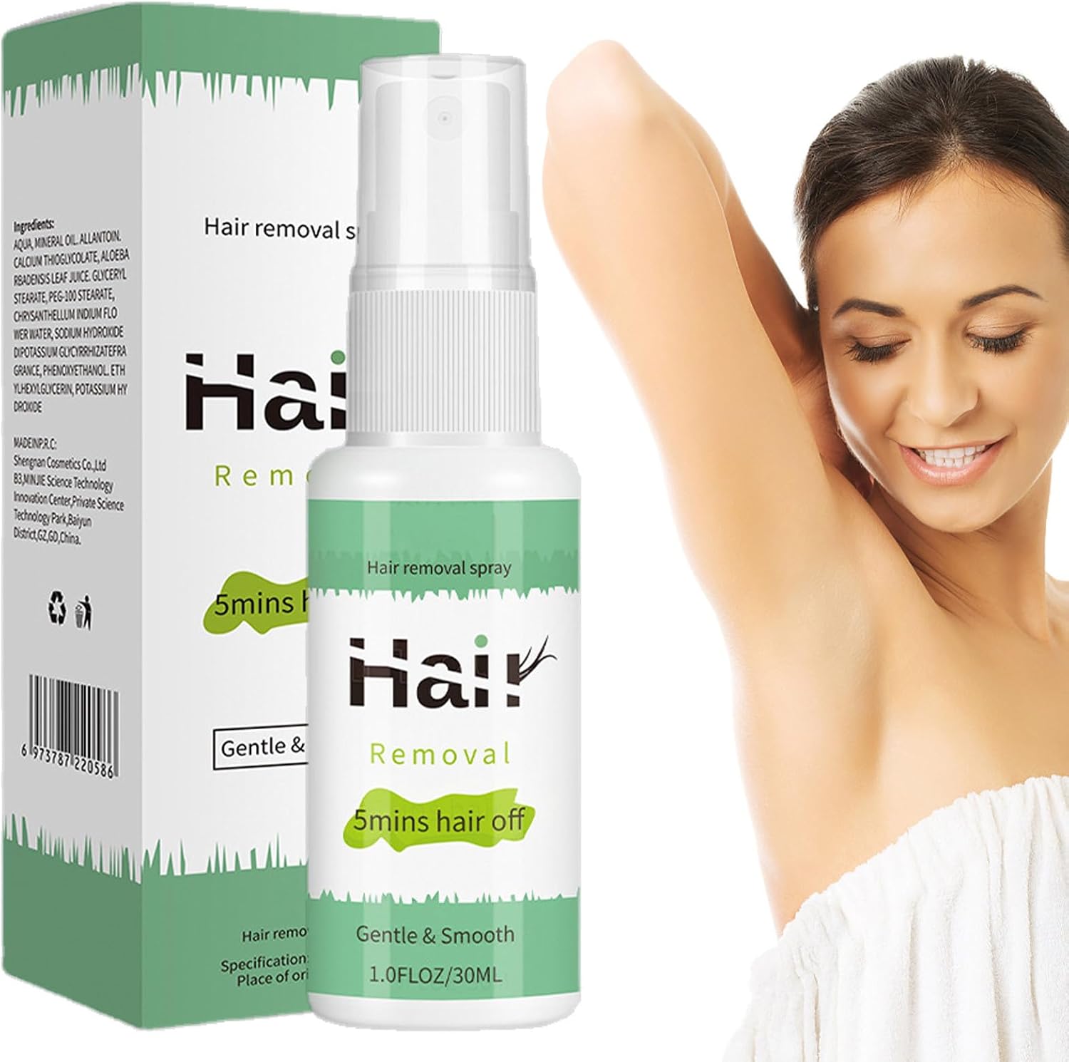 Hair Off spray do depilacji, spray do depilacji, hormonalny krem do depilacji twarzy, dla kobiet, nadaje się do skóry wrażliwej