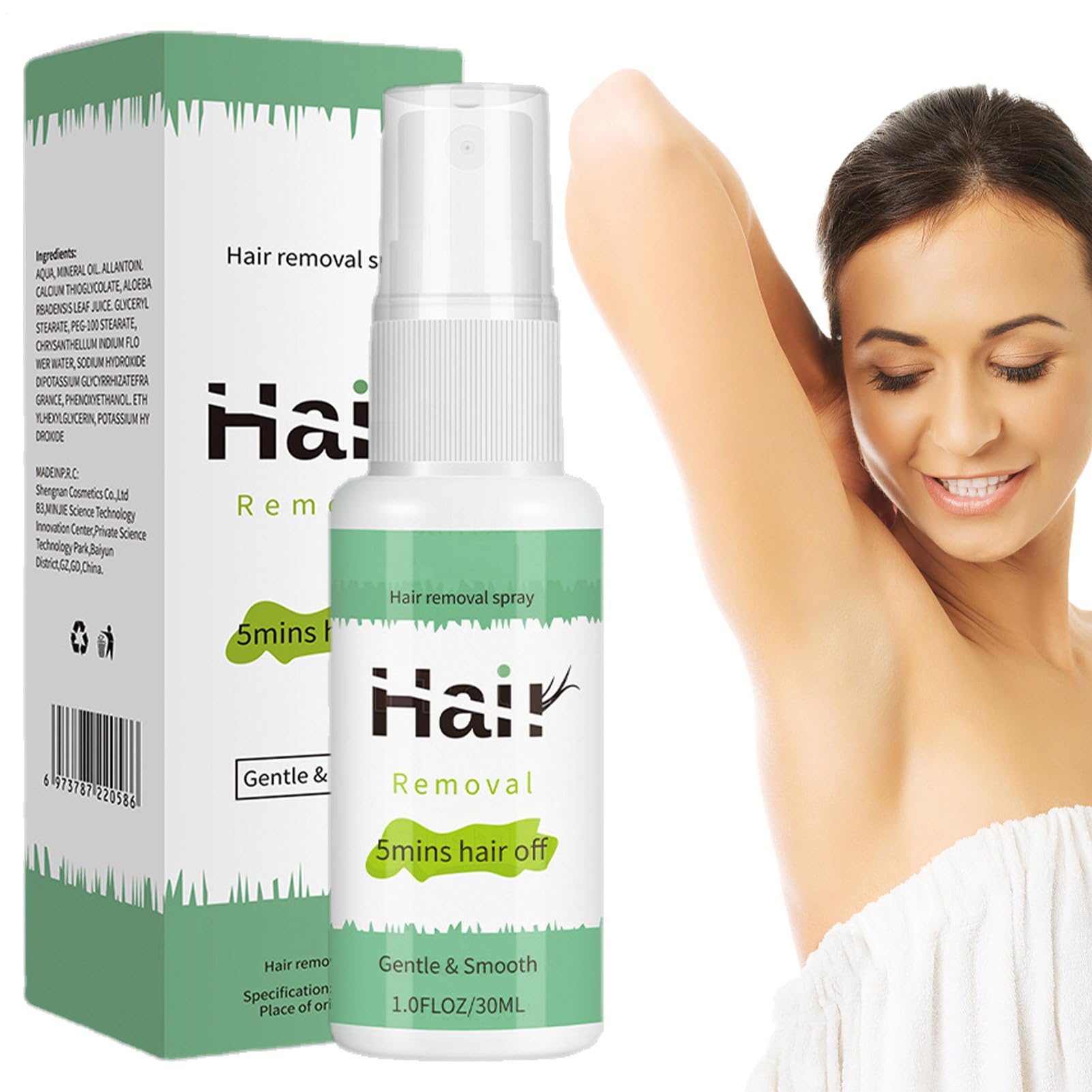 Hair Off spray do depilacji, spray do depilacji, hormonalny krem do depilacji twarzy, dla kobiet, nadaje się do skóry wrażliwej