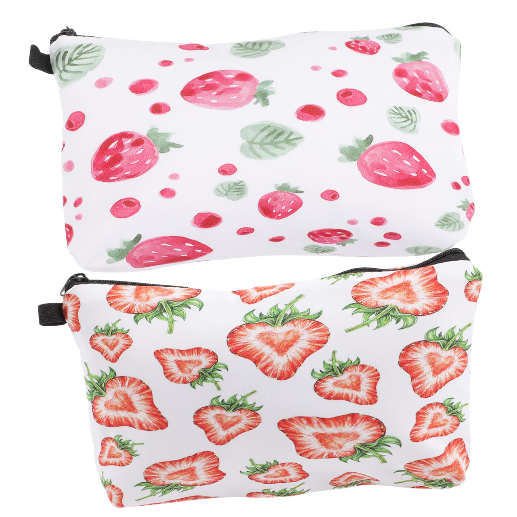 FOMIYES 8piezas Bolsa De Maquillaje De Viaje Estampado De Fresa Organizador De Cosméticos Compacto para Niñas y Adolescentes para Viajes y Uso Diario
