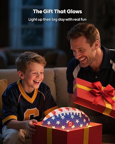Miniatura 6 de QPAU Fútbol que brilla en la oscuridad, fútbol juvenil iluminado con bomba y baterías, juguetes y juegos al aire libre para niños y niñas, regalo