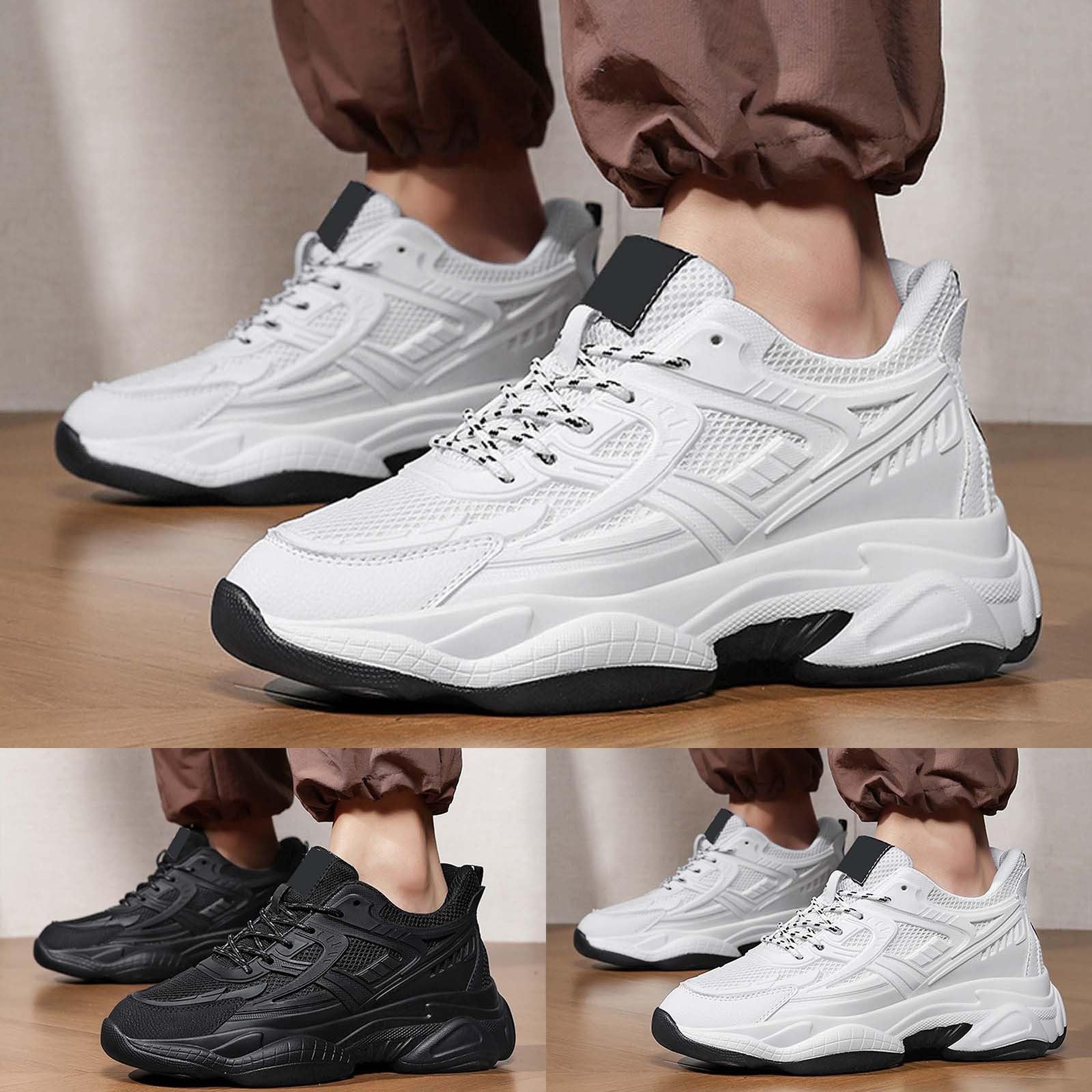 Zapatillas de correr para hombre de malla transpirable con talón invisible, 8 cm, zapatillas deportivas para exteriores, ligeras, resistentes a los golpes, modernas, atléticas, zapatillas de