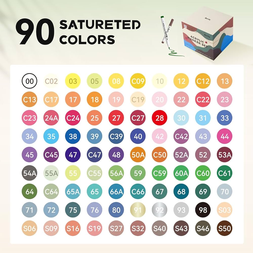 【新品未開封】Arrtx 90色 ペイントマーカー アクリルペイントペン 楽天市場】Arrtx 90色 ペイントマーカー ペイントペン アクリル