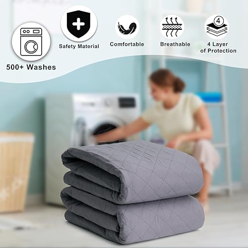 Miniatura 4 de Hide Stains - Almohadillas de cama lavables de 45 x 56 pulgadas (paquete de 2), almohadillas de cama para incontinencia, lavables, XL, almohadillas