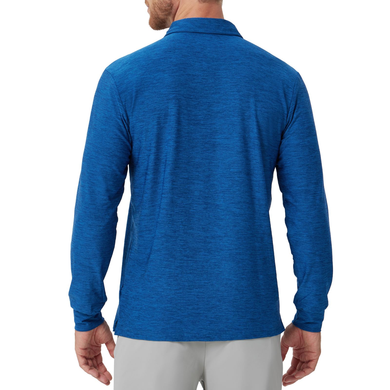 NAVISKIN - Polo da uomo, UPF 50+, a maniche lunghe, asciugatura rapida, per allenamento atletico - navy - XL