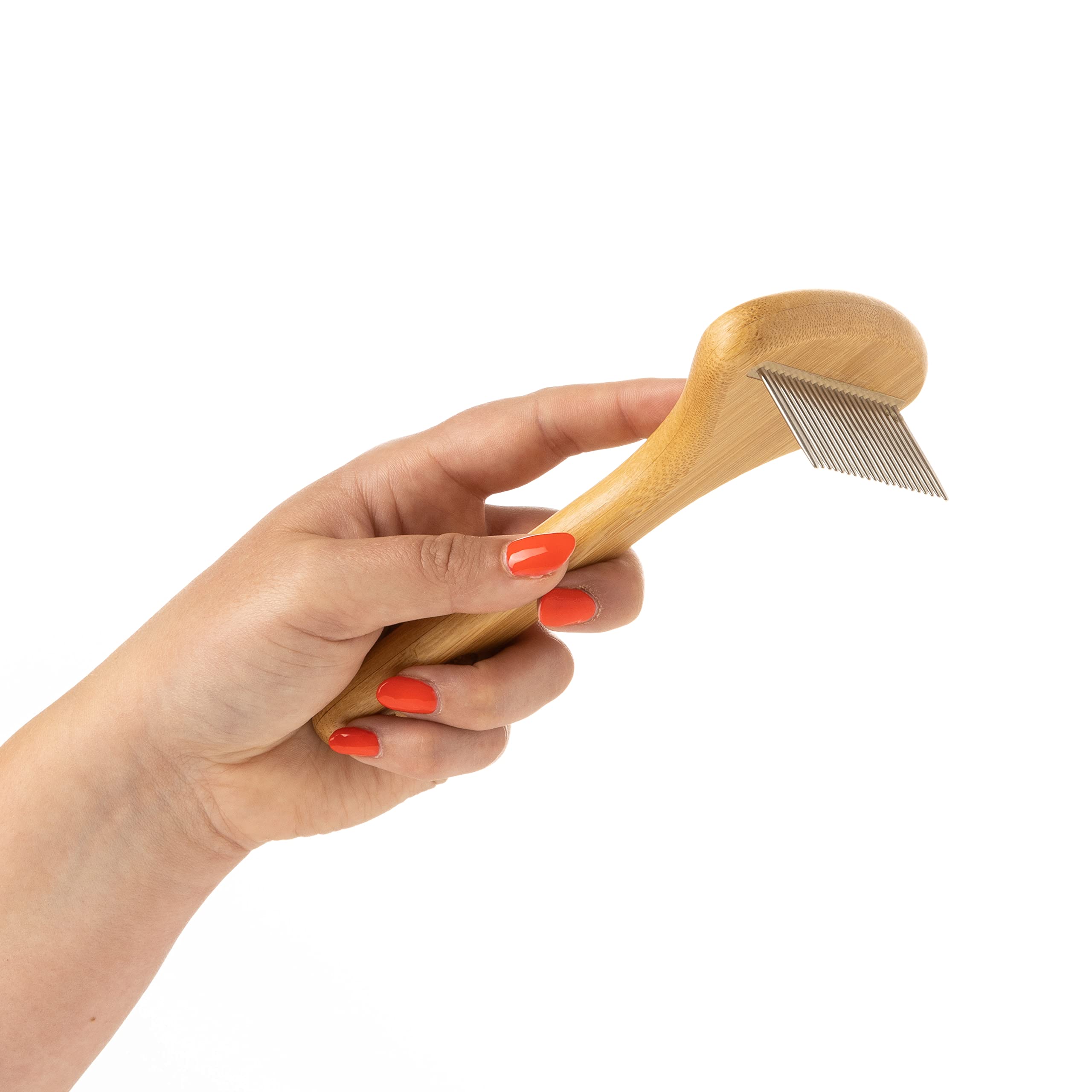Mikki Brosse Râteau Démêlante en Bambou pour Pelages Mi-Longs/Doubles Convient à l’Usage avec Chats/Chiens Grande 1 Unité