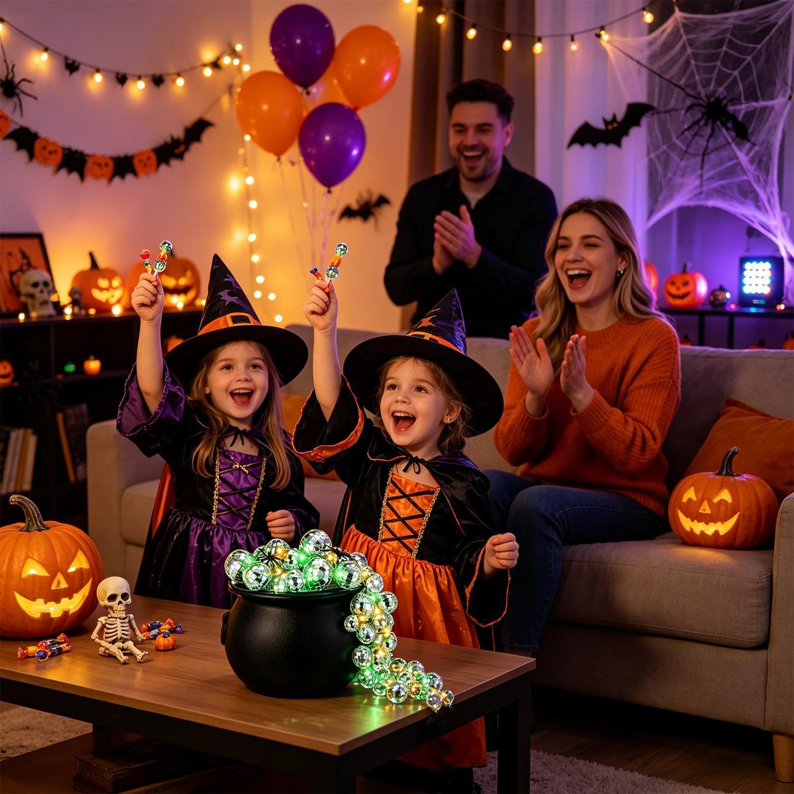 Caldero De Decoración De Hogar Halloween Disco Burbujeante Luminosa