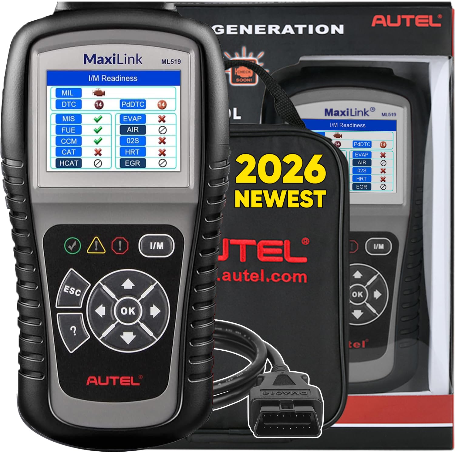 Amazon.com: Autel MaxiLink ML519 OBD2 Scanner, AL519 Black New