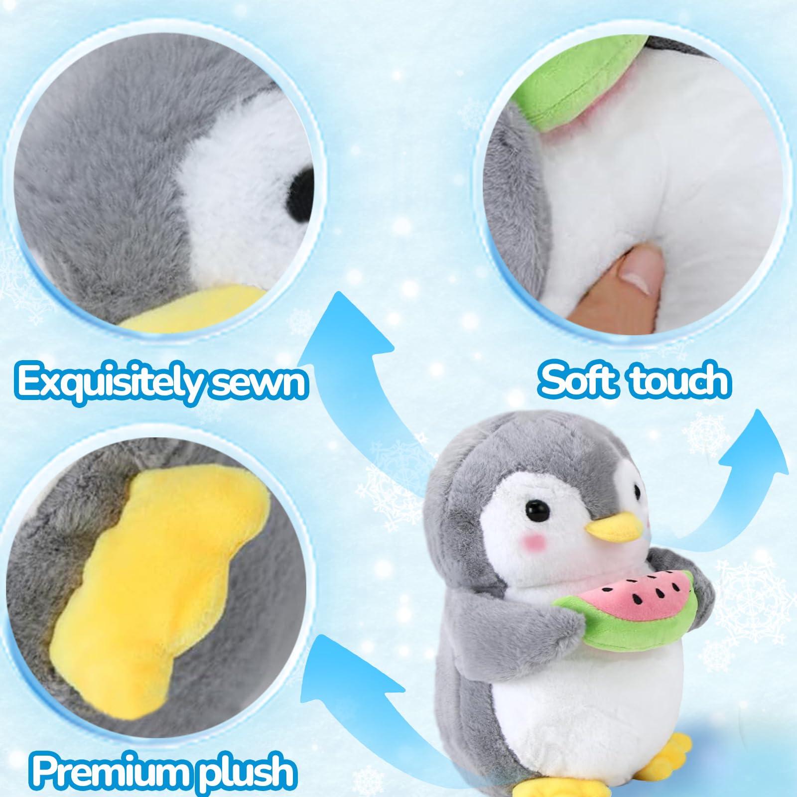 Celawork Pinguin Kuscheltier – Süßer Plüschpinguin Mit Schleife, 35 Cm, Inkl. Grußkarte, Perfektes Geschenk