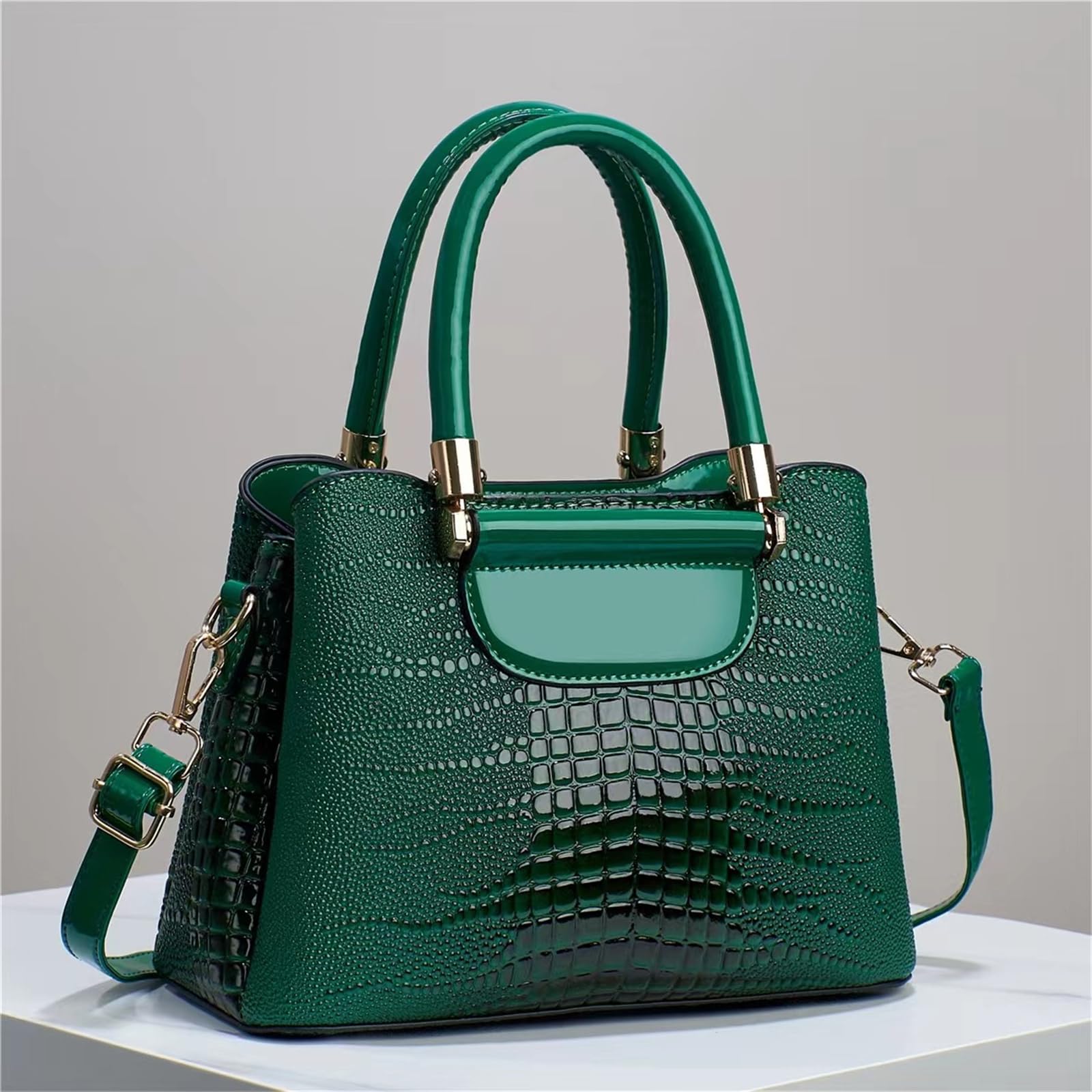 Borsa A Secchiello con Motivo Pietra Tracolla da Donna di Grande capacità-Marrone