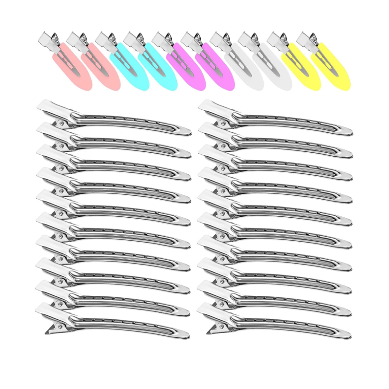 30PCS Hair Clips for Styling,Hair Clip Hair Pins for Women,Duck Bill Salon Clips with Holes, Metal Hairs Rollers Clips for Hairs Styling Coloring and Daily Use (30 pcs)