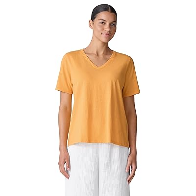 Eileen Fisher V Neck Short Sleeve T Shirts Women