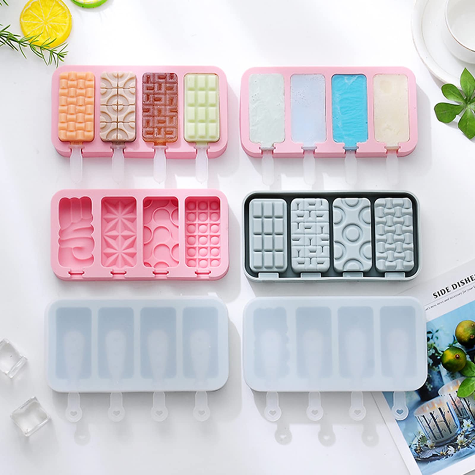 Moldes para polos， Molde de silicona for helado, palitos de queso, moldes for paletas, utensilios de cocina, accesorios de cocina 2(Multicolor,Puzzle)