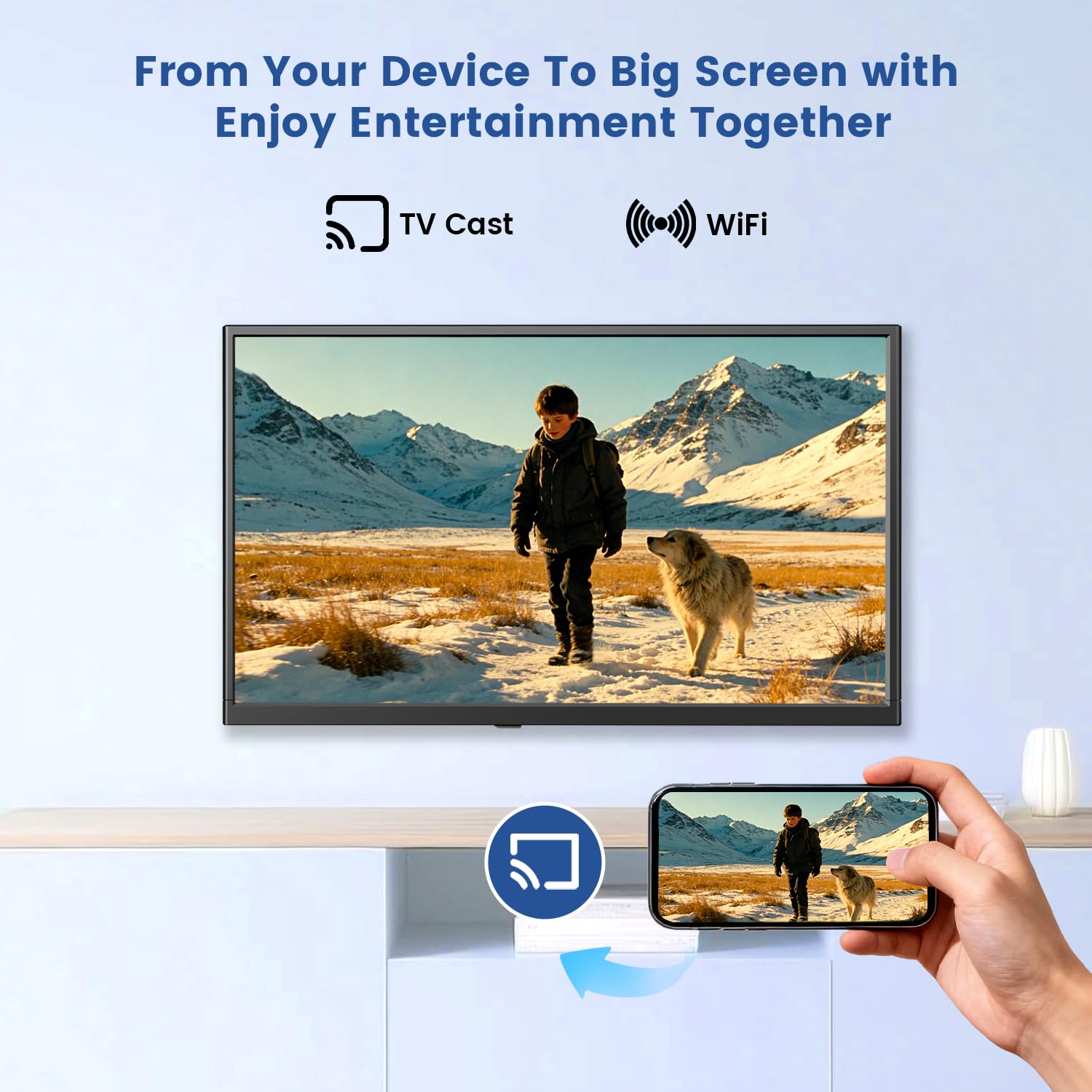 ZOSHING Smart TV de 27 pouces, petit téléviseur avec entrée HDMI, tuner numérique intégré/prise en charge USB, montage mural, pour chambre à coucher, cuisine, camping-car – Télécommande incluse