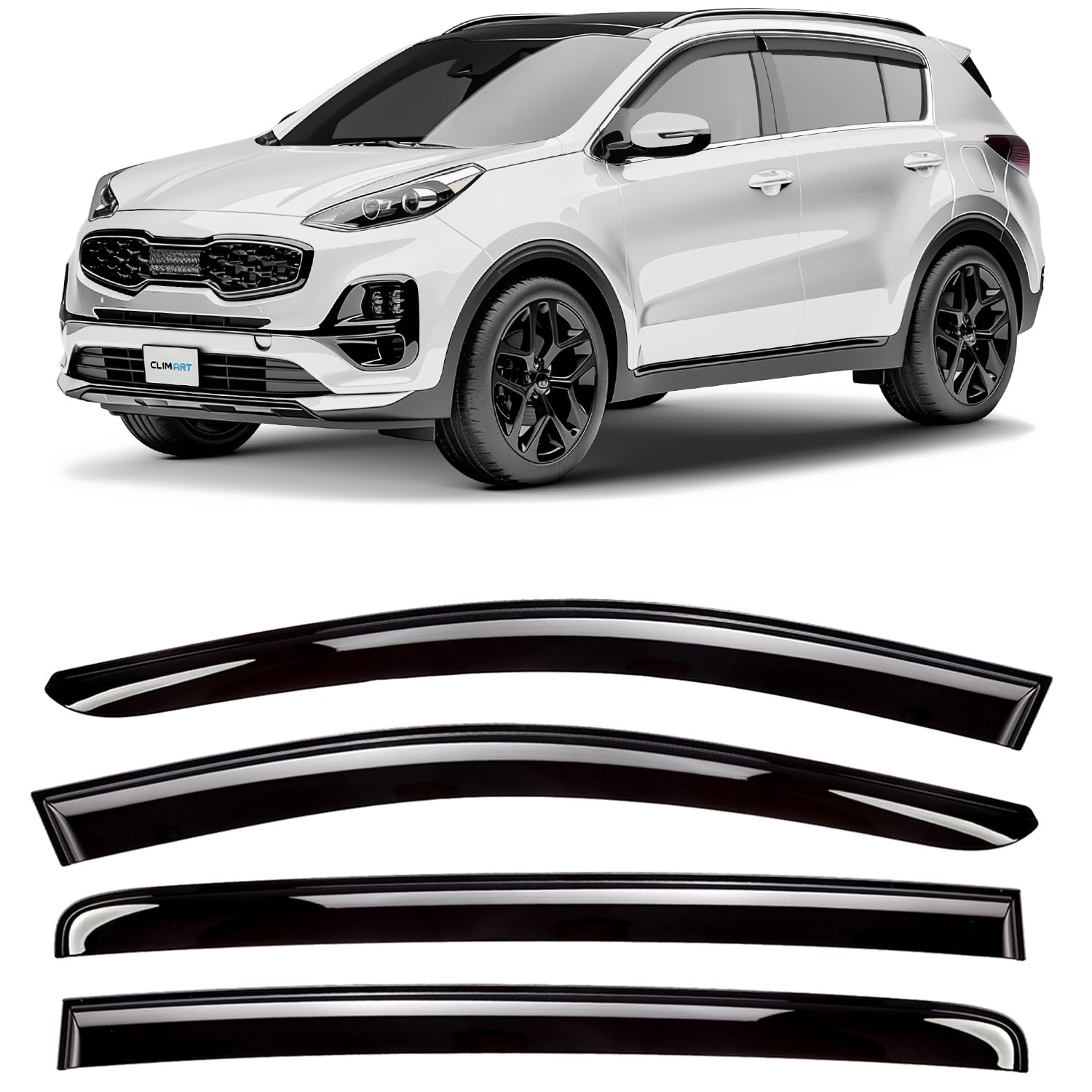 Deflettori D'Aria Per Volkswagen Golf 7 5 Porte 2013-2020 - Set 4 Pezzi, Fumé - Foto 4