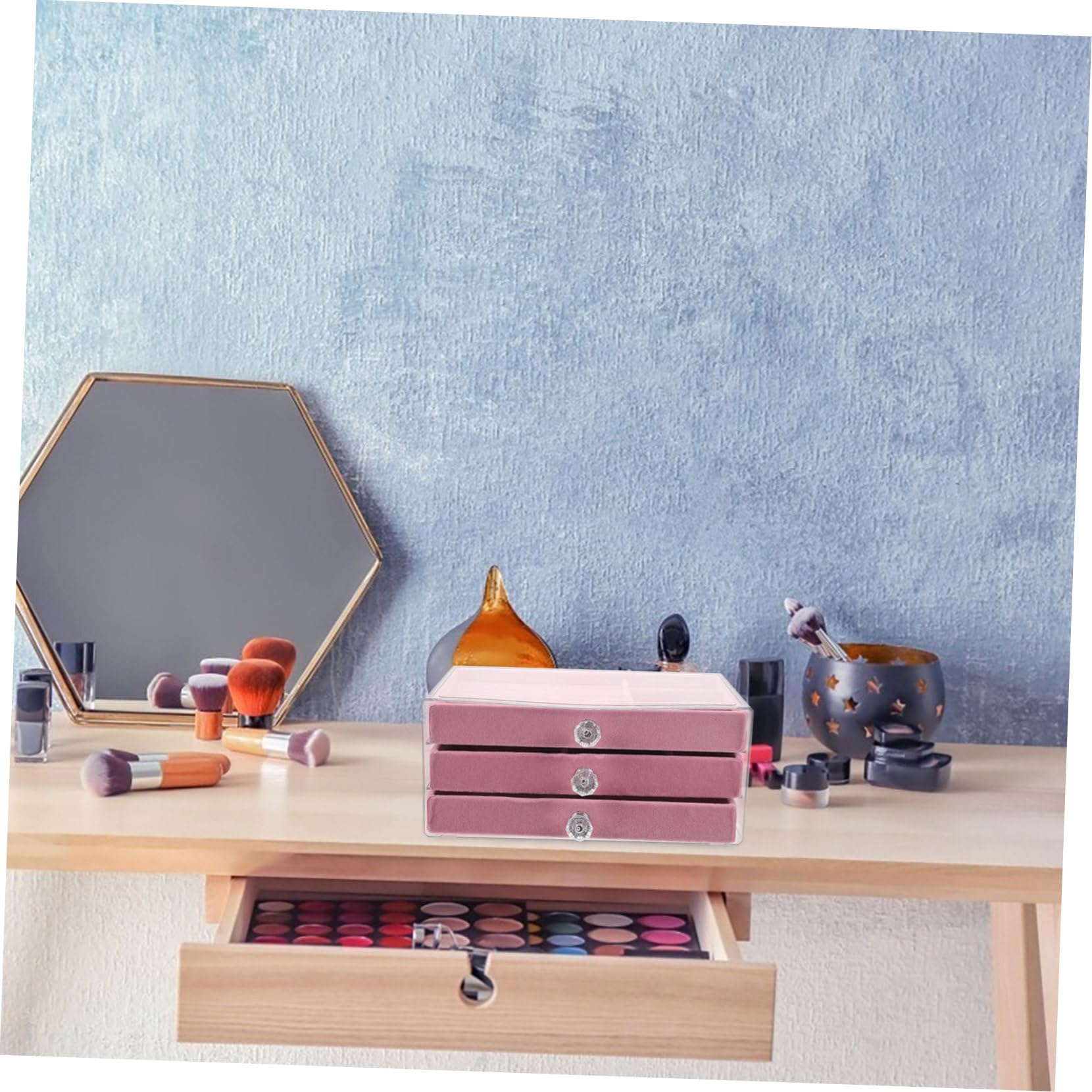 Gatuida Scatola con Trasparente Organizer Strati con per Collane e Design Pratico per Casa e Rosa