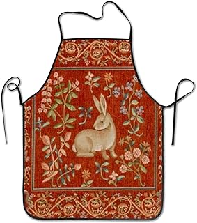 Kultowe fartuchy średniowieczny królik I francuski nowoczesny fartuch piekarzy zabawny fartuch świąteczny regulowany bawełniany fartuch do grilla, prace domowe, pieczenie, 52 x 72 cm