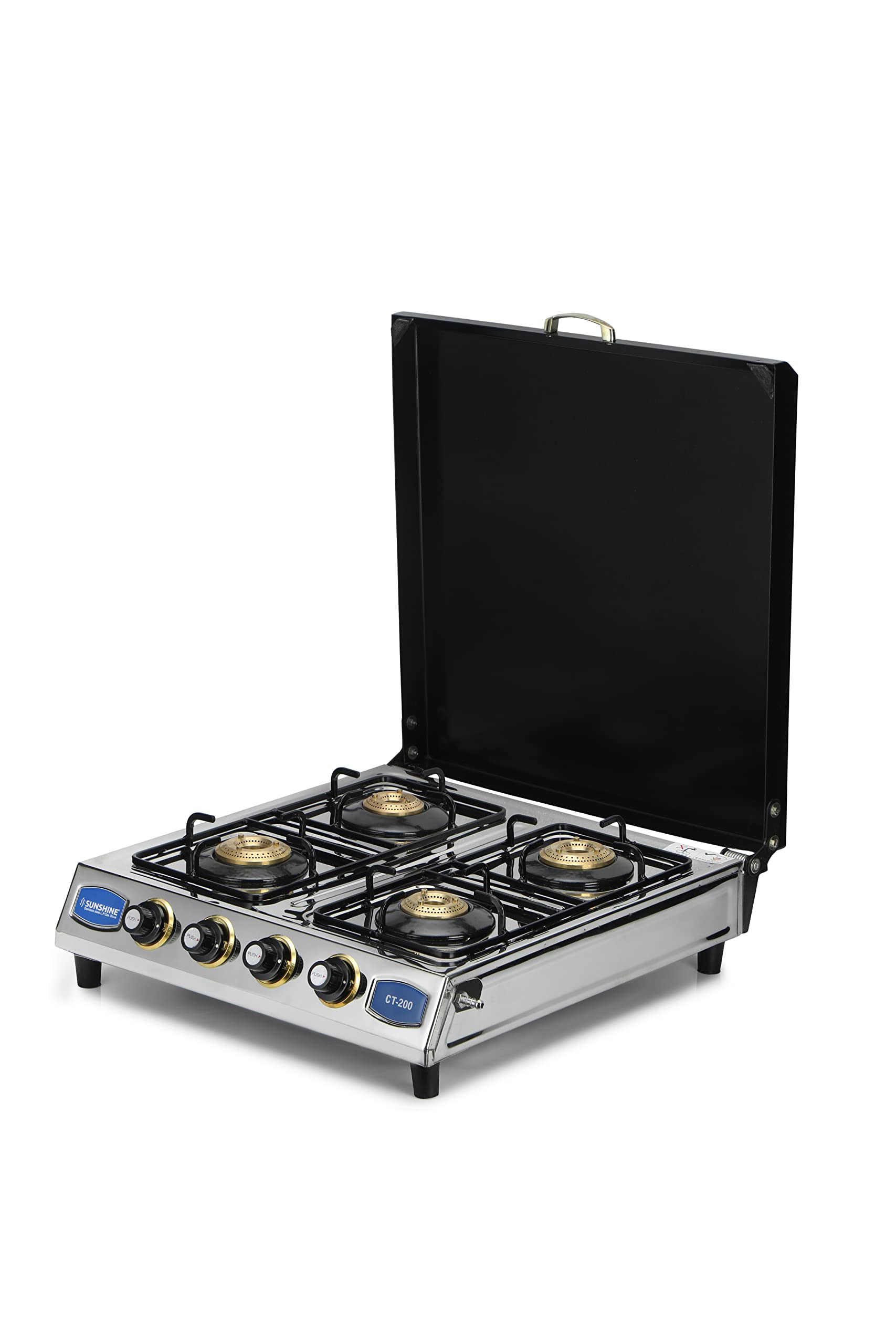 Sunshine Stainless Steel Burner Gas Stove Manual Ignition Silver