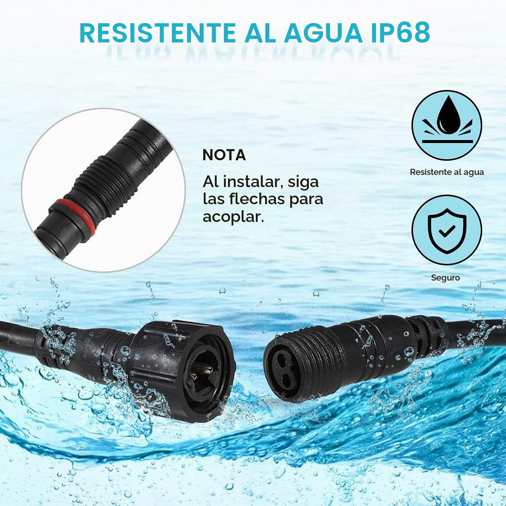 Greensen Luz Subacuática Iluminación de Fuente LED 2 Piezas Control Remoto RGB Foco Subacuático con Carcasa de Acero Inoxidable Luz de Estanque Luz de Decoración de Paisaje (EU)