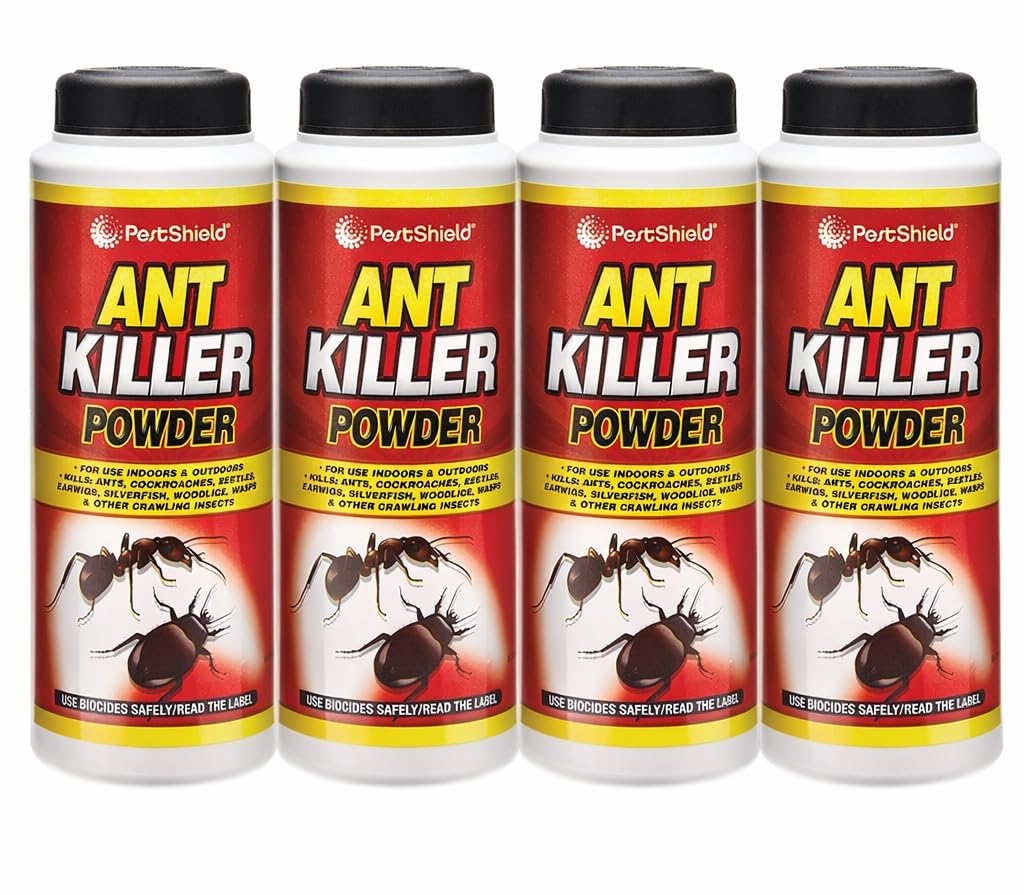 4x Ant Killer Powder for Indoor and Outdoor Use Strongest Ant Killer for Lawns, Home, Garden to Kill Ants, Cockroaches, Woodlice, Earwigs and Crawling Insects