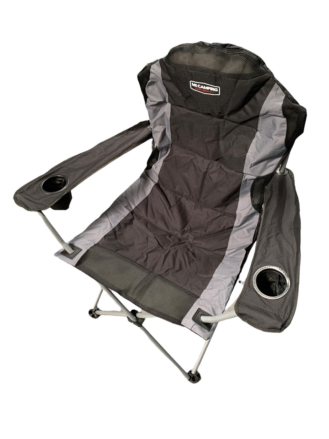 Chaise de camping pliante McCAMPING Toledo ultra robuste 120 kg avec accoudoirs stables