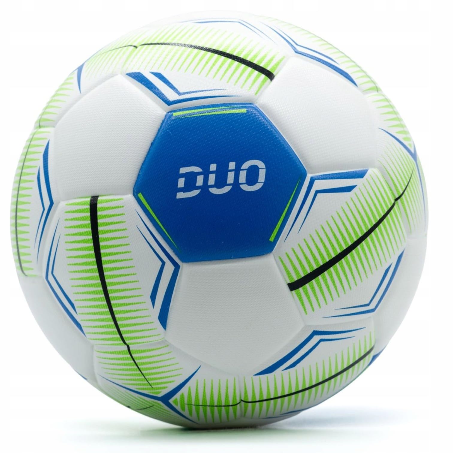 Sportvida Futsal Ballon de football en salle, taille 4, blanc, bleu, vert, matériau PU, coutures collées, jeu en intérieur, 62-64 cm de diamètre