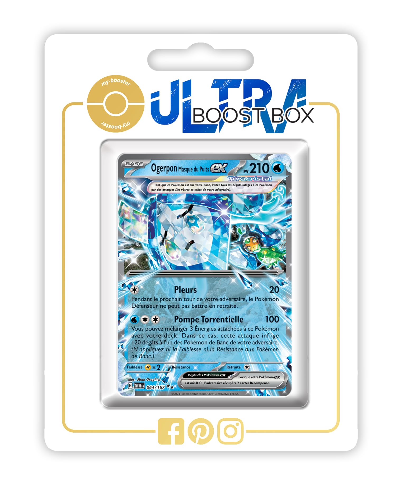 Ogerpon Masquerade ex 64/167 Teracristal - Ultraboost X Scarlet and Violet  6 - Twilight Masquerade Box of 10 French Pokmon Cards : Amazon.com.be: Toys