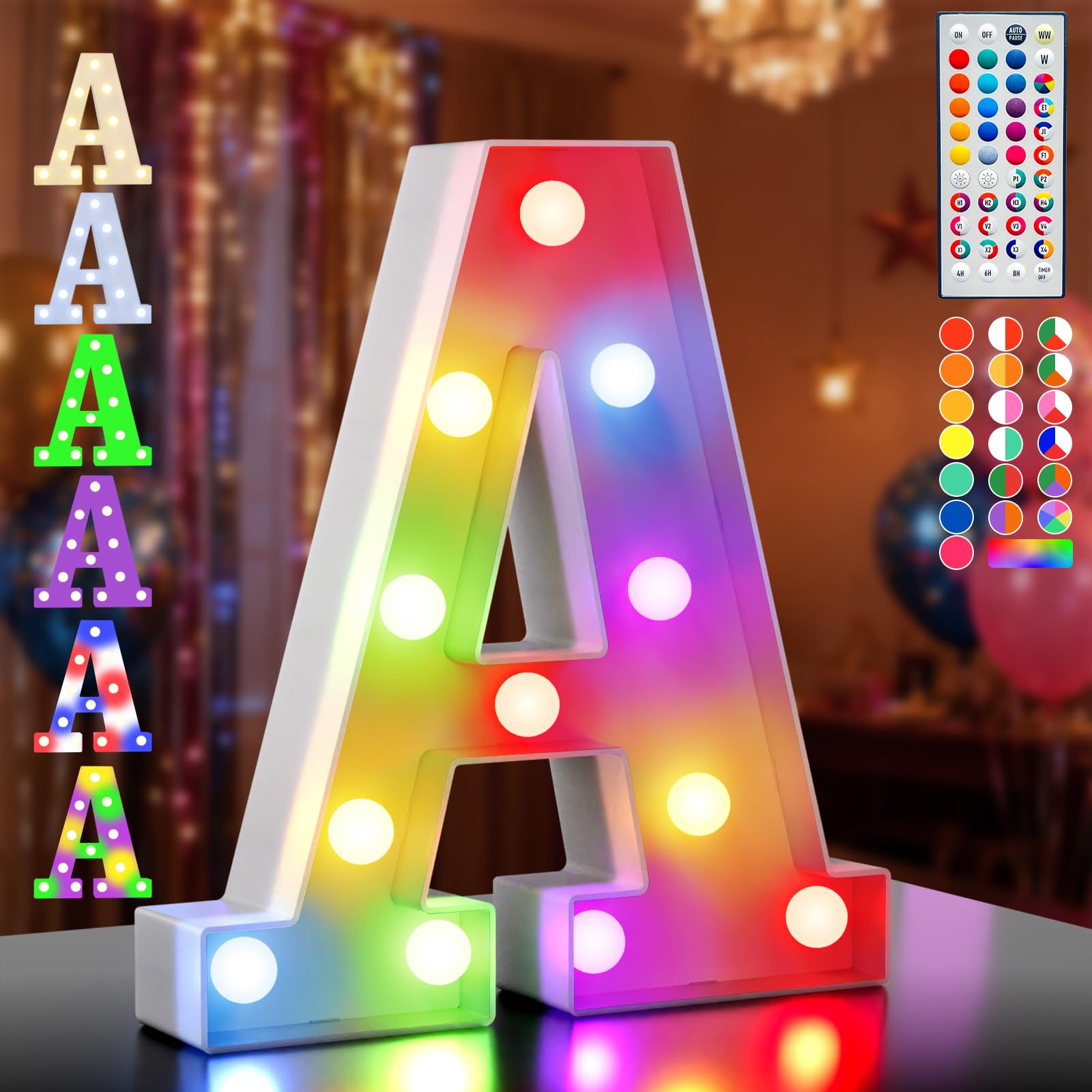 Ledido LED Light Up Marquee Numbers Sign - Cool & Warm Light up Numbers for 40th Birthday Decorations, LED Number Lights for Wedding Anniversary Grad Home Bedroom Table Wall Party Decor, Number 40 — view 29