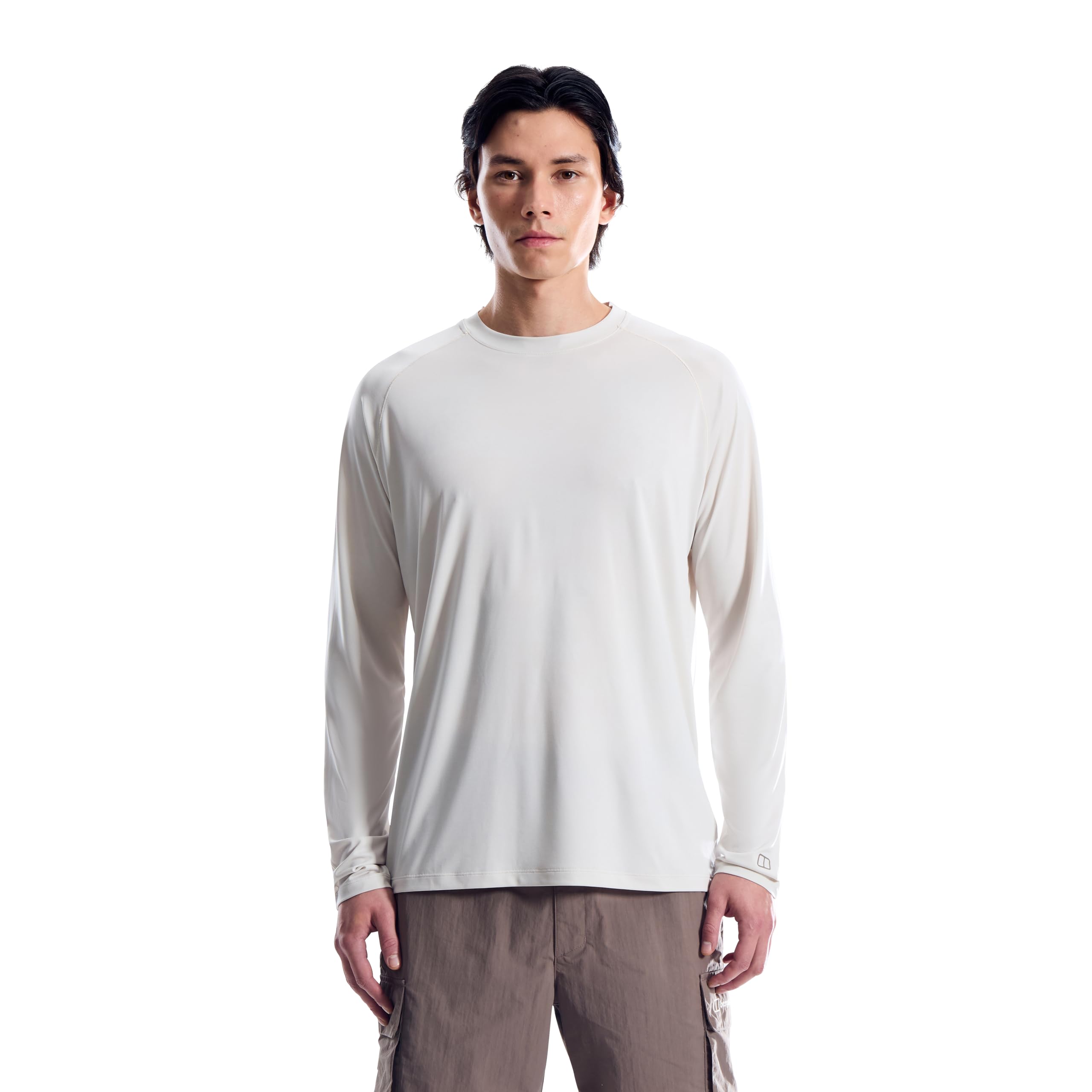 Berghaus Men's Ivyhill Light Tech Long Sleeve T-Shirt, Light Grey, XXL