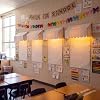 Decoración de aula Colarr 12 piezas para regreso a clases con toldo de cuaderno | Toldo de papel para primer día de clases, decoración de tablón de anuncios con póster de luz LED, decoración para pizarra de aula 1