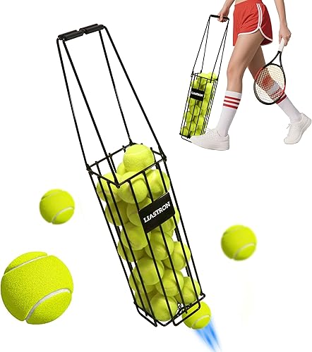 Cesta de tolva de pelota de tenis, recogedor de pickleball superior, tolva de recogida de bolas, colector para pelotas para fácil recogida, metal,