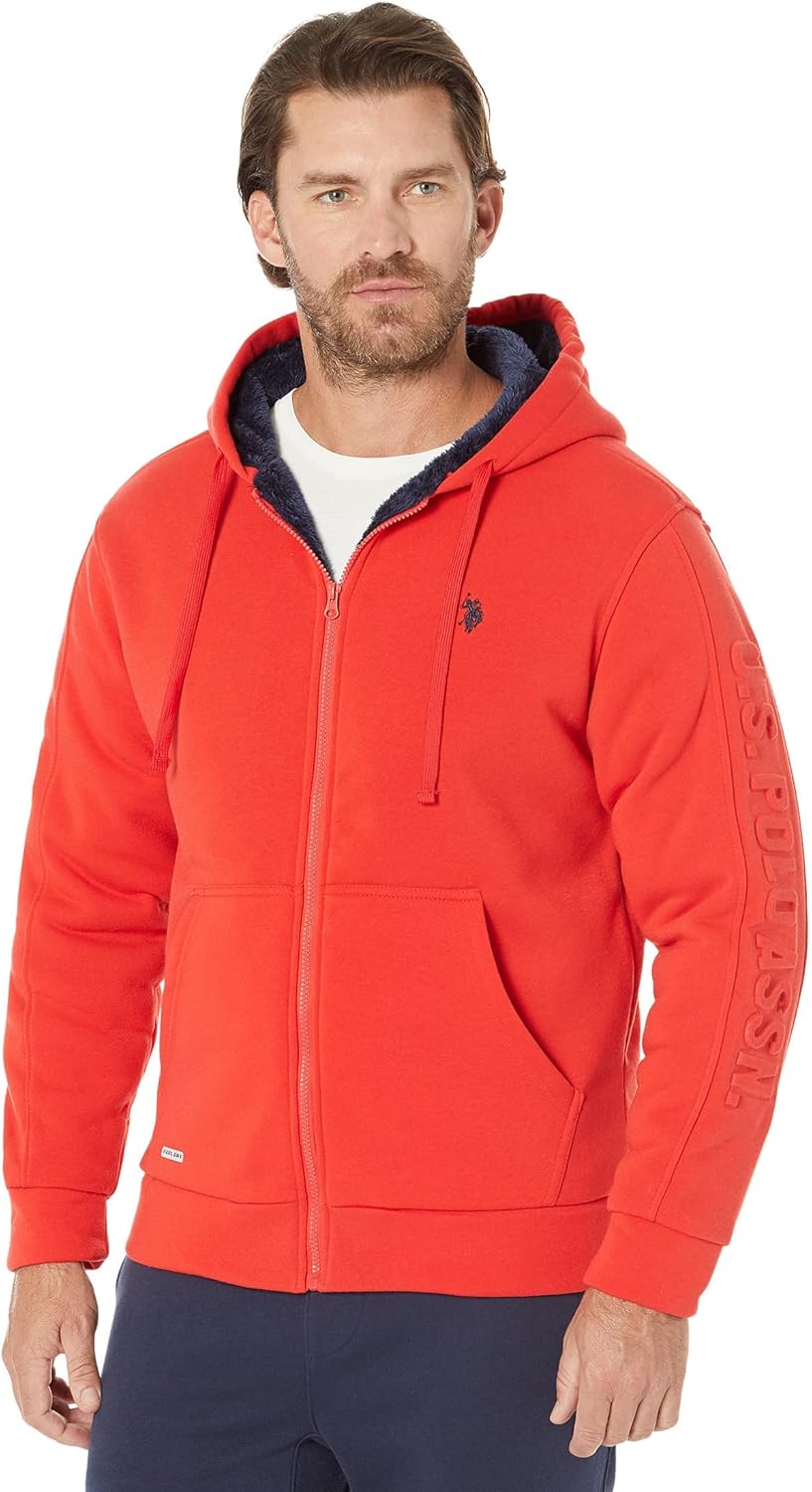 U.S. POLO ASSN. Embossed Wordmark Sherpa Hoodie