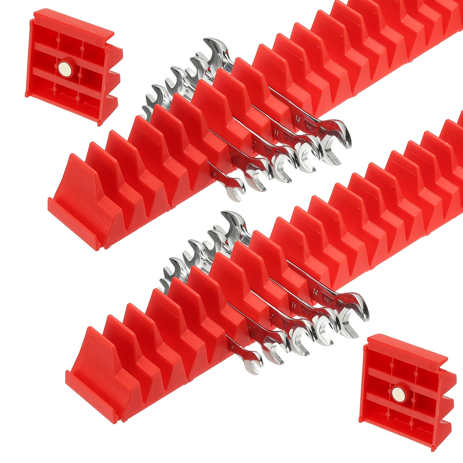 PATIKIL 46pcs Magnetic Wrench Organizer for Tool Box Magnetic Modular Wrench Organizer Holder Toolbox Universally for 46 Tools Drawer Chest Ratcheting Offset Wrenches