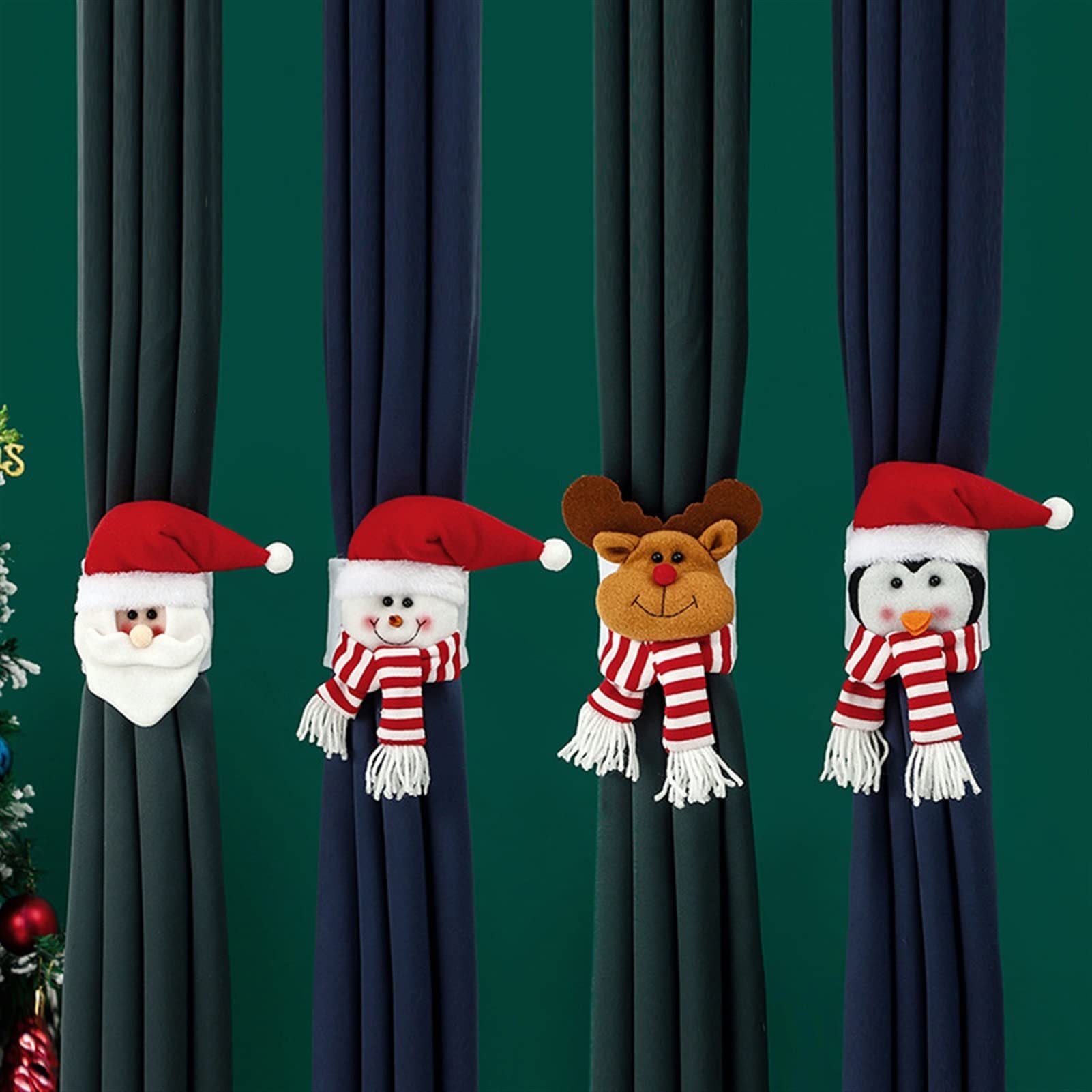 2 Ferma Tende Con Animali Cartoon E Nuvole 3D, Con Sfere Di Perline – Decorazione Cameretta Bambini, Fissaggio Facile Senza Fori