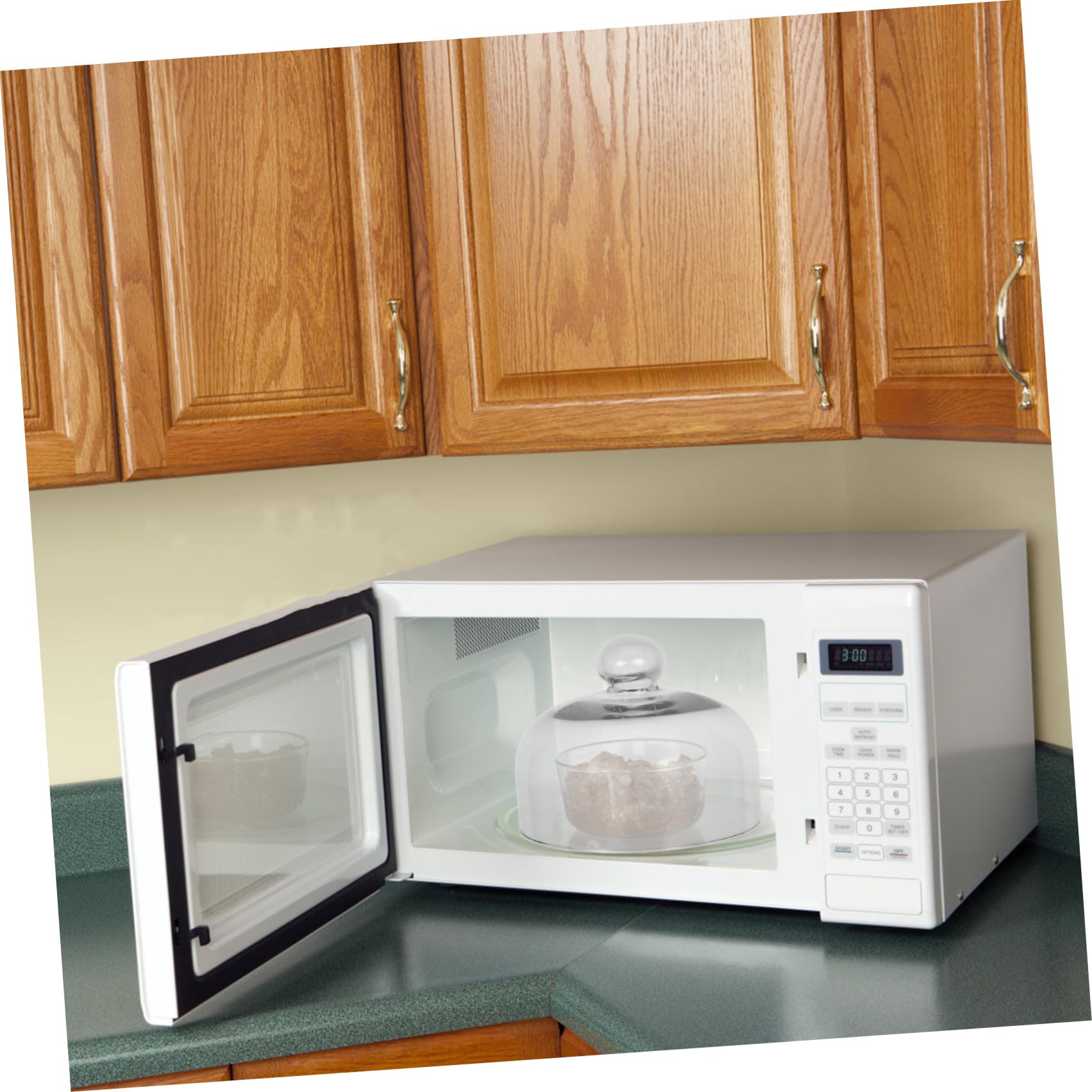 minkissy Tapa de Vidrio Transparente para Alimentos de Microondas 16 Cm