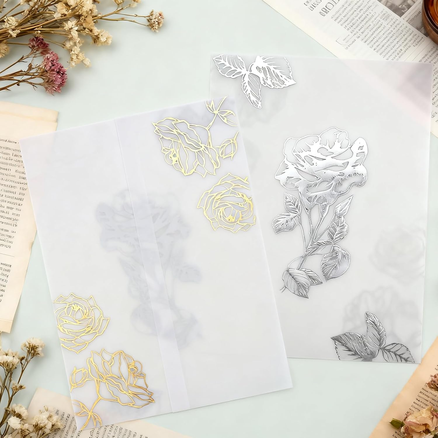 70 Pack Vellum Jackets for 5x7 Invitations | Pre Folded Vellum Paper 5x7 for Wedding Invitation Accessories, Translucent Wraps for Wedding Birthday Baby Shower